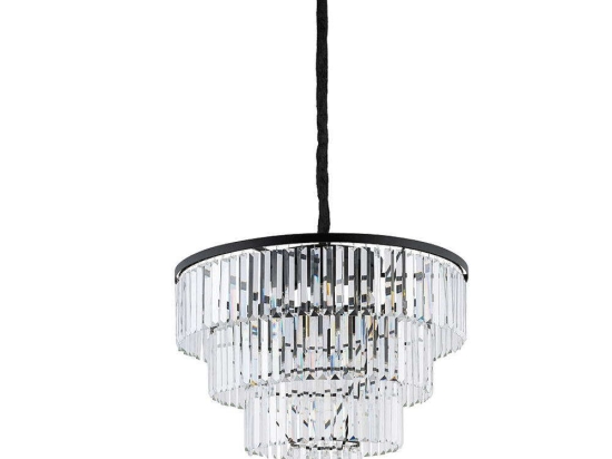 Φωτιστικό Οροφής Cristal L 7614 71x170cm 12xE14 40W Clear-Black Nowodvorski