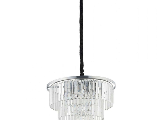 Φωτιστικό Οροφής Cristal M 7617 56x140cm 9xE14 40W Clear-Silver Nowodvorski