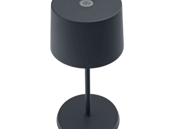 Φωτιστικό Επιτραπέζιο Επαναφορτιζόμενο Olivia Mini LD0860N3 Φ11x22cm Led 2,2W Dark Grey Zafferano