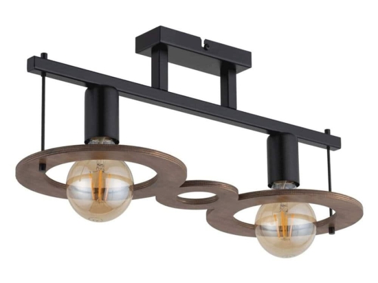 Φωτιστικό Οροφής-Πλαφονιέρα Coffee 2 32487 21x50x20cm 2xE27 60W Black-Brown Sigma Lighting