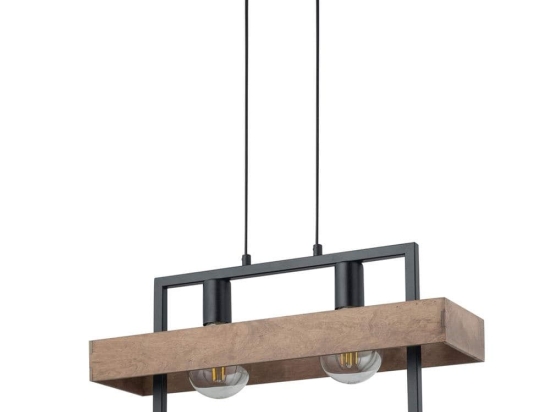 Φωτιστικό Οροφής-Ράγα Robin 2 32216 15x55x80cm 2xE27 60W Black-Brown Sigma Lighting