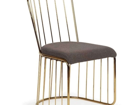 Καρέκλα 3-50-224-0012 51x48x82cm Dark Grey-Gold Inart Μέταλλο,Polyester