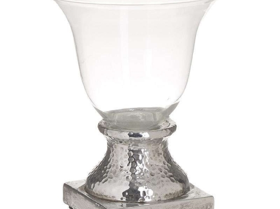Κηροπήγιο 3-70-507-0267 Silver 15Χ20 Inart Γυαλί