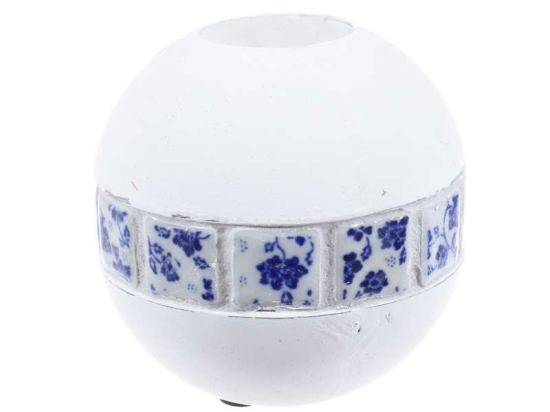 Κηροπήγιο Ρεσώ 3-70-507-0218 12Χ12Χ12 White-Blue  Inart Κεραμικό