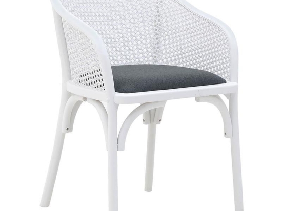 Καρέκλα 3-50-941-0002 55X56X80-50 White-Black Inart Ξύλο,Ύφασμα