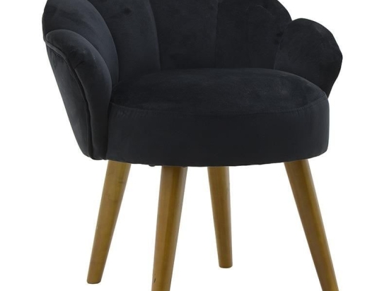 Σκαμπό Peacock Βελούδινο 3-50-104-0391 55Χ53Χ61 Black Inart Ξύλο,Ύφασμα