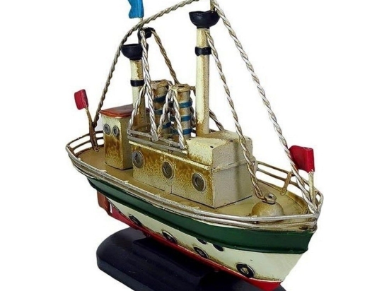 Διακοσμητικό Επιτραπέζιο 3-70-726-0262 Καράβι Gold-Green 15,5Χ5Χ13 Inart Μέταλλο