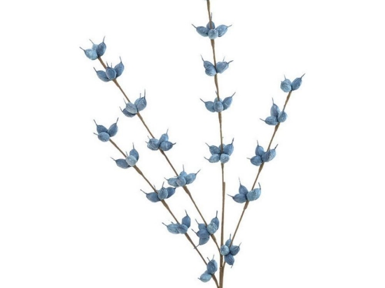 Διακοσμητικό Λουλούδι - Κλαδί 3-85-246-0165 Blue Y125 Inart Πλαστικό
