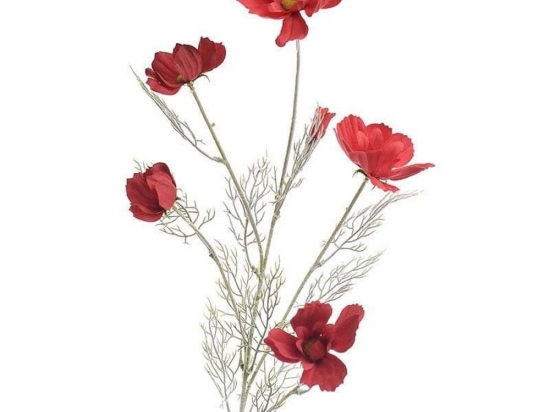 Διακοσμητικό Λουλούδι-Κλαδί 3-85-084-0055 Υ80 Red Inart Ύφασμα