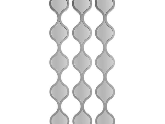 Καθρέπτης Τοίχου Σετ 3τμχ 3-95-413-0004 12Χ2Χ90 Silver Inart Πλαστικό