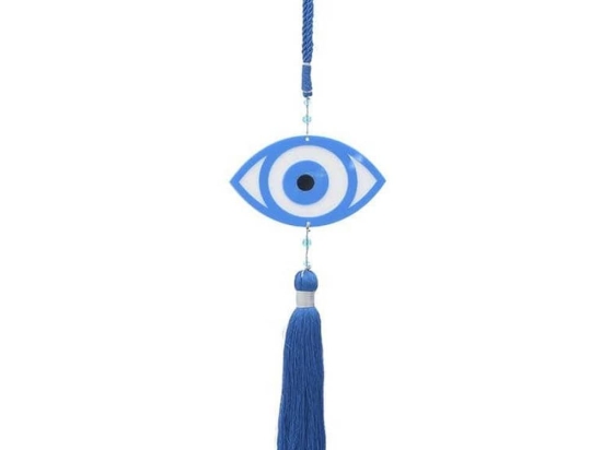 Διακοσμητικό Κρεμαστό 3-70-796-0001 Μάτι 13Χ40 Blue Inart Πλαστικό
