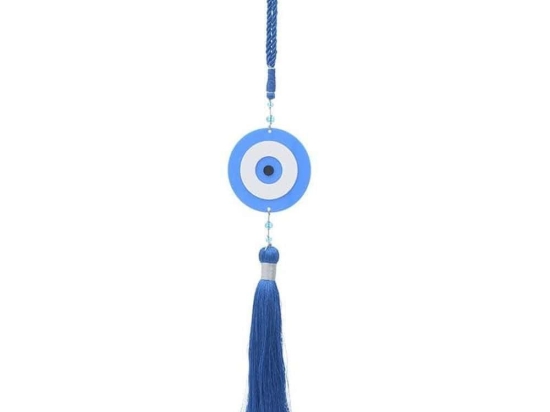 Διακοσμητικό Κρεμαστό 3-70-796-0002 Μάτι 8Χ38 Blue Inart Πλαστικό