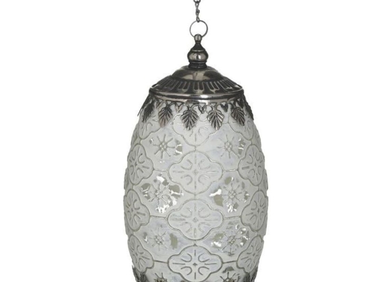 Φανάρι Led 3-70-912-0138 10Χ18 Antique White-Silver Inart Μέταλλο,Γυαλί