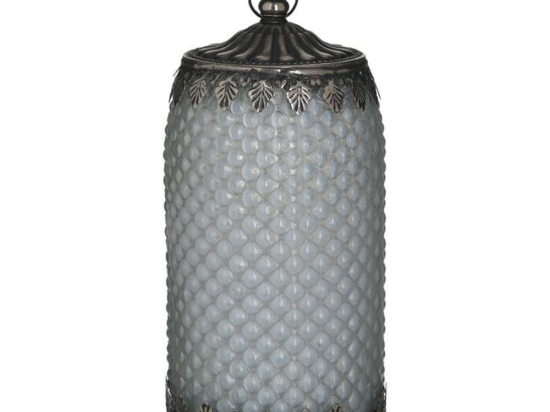Φανάρι Led 3-70-912-0147 10Χ20 Antique White-Silver Inart Μέταλλο,Γυαλί