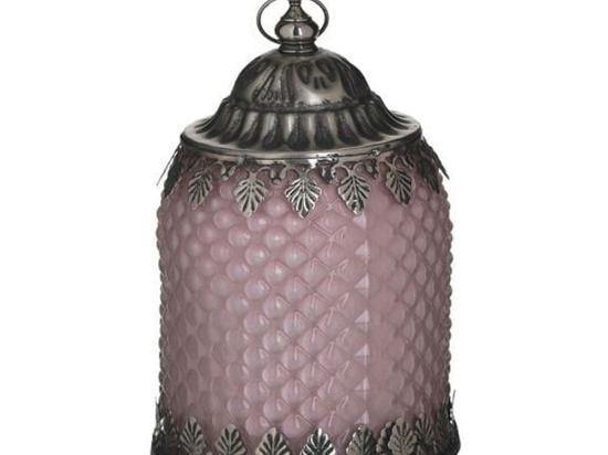 Φανάρι Led 3-70-912-0146 10Χ17 Pink-Silver Inart Μέταλλο,Γυαλί