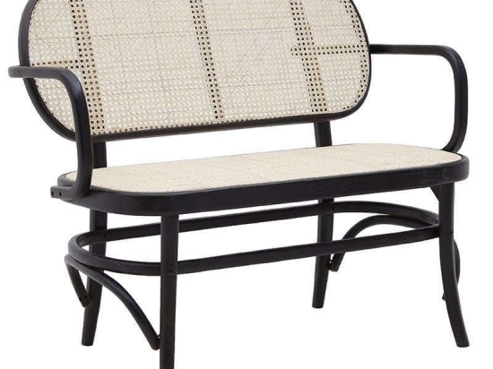 Παγκάκι 3-50-597-0064 110Χ50Χ88/46cm Black-Ecru Inart Διθέσιος