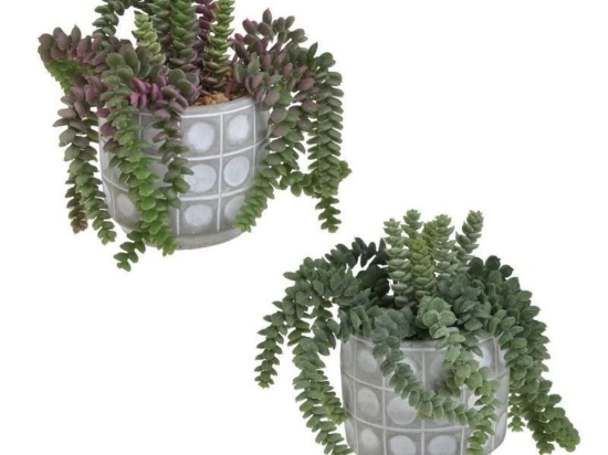 Φυτό Σε Γλαστράκι 3-85-475-0241 Σε 2 Χρώματα Η17 Grey-Green Inart Πολυέστερ