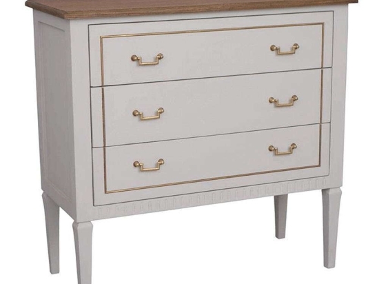 Συρταριέρα 3-50-422-0048 90x40x85cm Natural-White Inart Ξύλο