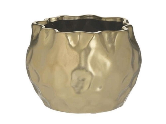 Διακοσμητικό Μπωλ Κεραμικό 3-70-498-0048 Φ18x13cm Gold Inart Κεραμικό