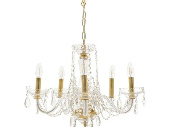 Φωτιστικό Οροφής 3-10-917-0061 Φ57x61cm 40W 5xE14 Clear-Gold Inart