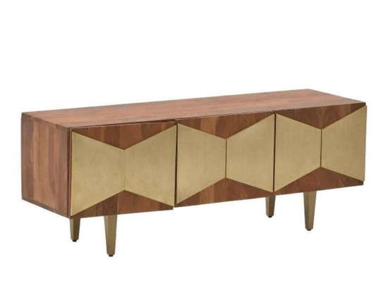 Έπιπλο Τηλεόρασης 3-50-971-0016 120x38x45cm Natural-Gold Inart