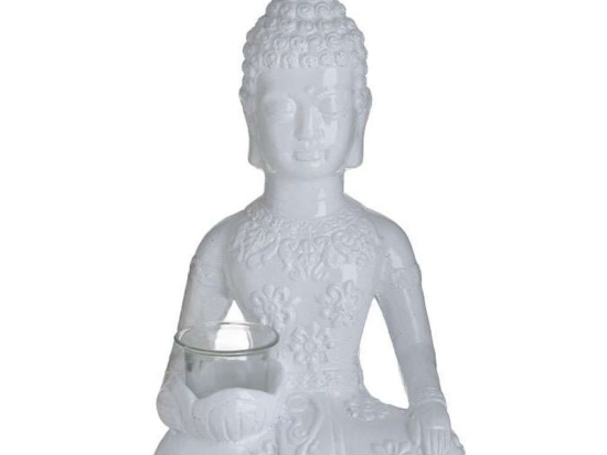 Κηροπήγιο 3-70-327-0130 20x14x35cm White Inart Τσιμέντο
