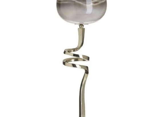 Κηροπήγιο 3-70-162-0207 Φ16x45cm Gold-Grey Inart Γυαλί