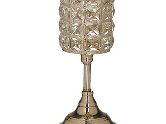 Κηροπήγιο 3-70-151-0366 Φ12x27cm Gold Inart Μέταλλο,Γυαλί
