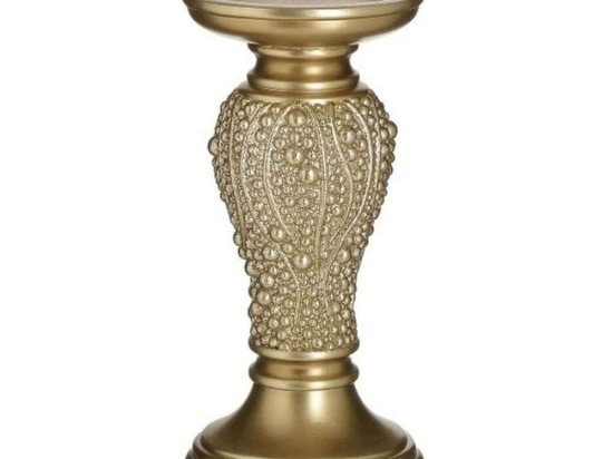 Κηροπήγιο 3-70-110-0105 Champagne 10x10x20cm Inart Πολυρεσίνη