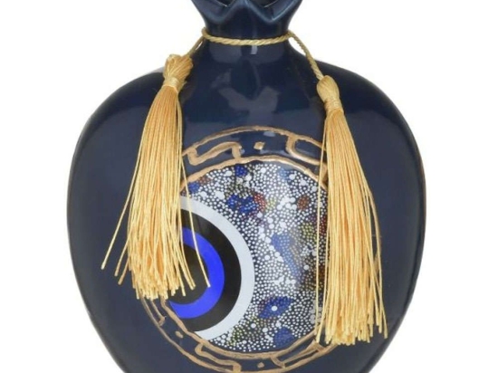 Διακοσμητικό Ρόδι 3-70-146-0445 Φ11x12cm Blue Inart Κεραμικό
