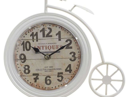 Ρολόι Επιτραπέζιο Ποδήλατο 3-20-977-0072 26x5x23,5cm Ecru Inart Μέταλλο