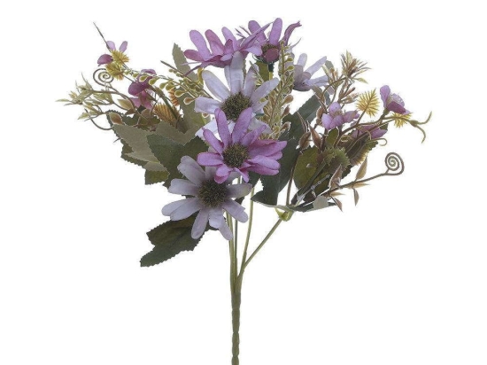 Διακοσμητικό Μπουκέτο 3-85-084-0123 27cm Purple Inart Μέταλλο,Ύφασμα