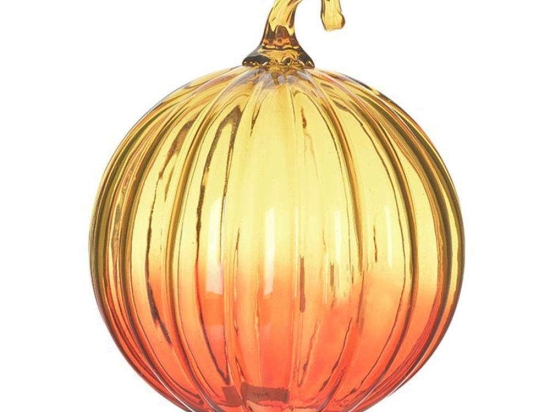 Διακοσμητική Κολοκύθα 3-70-085-0236 Φ18x22cm Yellow-Orange Inart Γυαλί
