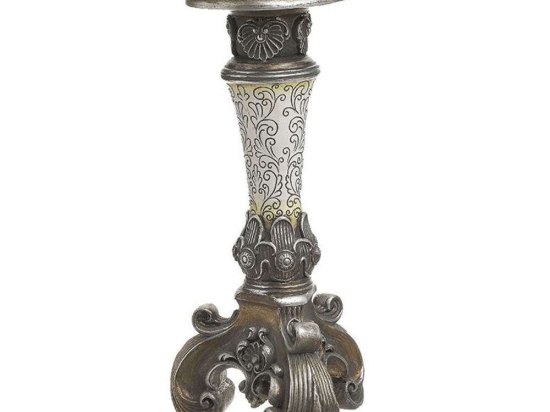 Κηροπήγιο 3-70-117-0178 13x13x26cm Silver Inart Ρητίνη