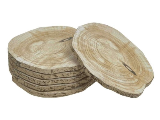 Σουβέρ (Σετ 6Τμχ) 3-70-151-0513 Φ10cm Natural Inart Ξύλο