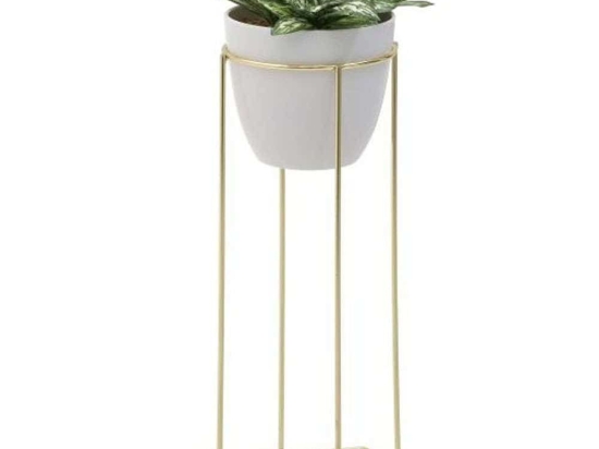 Τεχνητό Φυτό Σε Ανθοστήλη 3-85-475-0258 20x20x62cm Multi Inart Μέταλλο