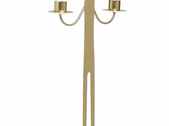 Κηροπήγιο 3-70-874-0118 20x10x35cm Gold Inart Μέταλλο