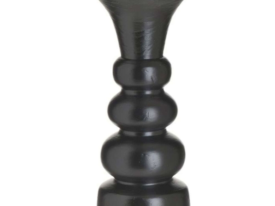 Κηροπήγιο 3-70-804-0032 Φ12x33cm Black Inart Ξύλο