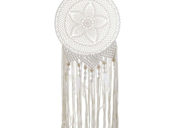 Διακοσμητικό Τοίχου Μακραμέ 3-70-874-0135 40x2x60cm White Inart Σχοινί