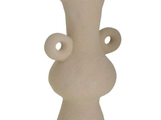 Βάζο Κεραμικό 3-70-146-0508 13x10x24cm Beige Inart Κεραμικό