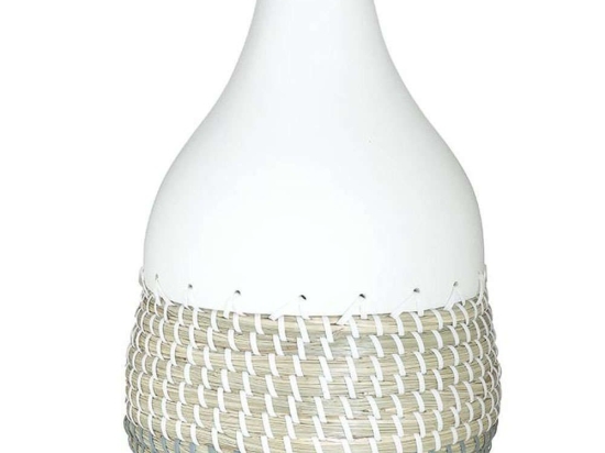 Βάζο 3-70-564-0099 Φ20x30cm Multi Inart Bamboo,Ψάθα