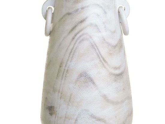 Βάζο 3-70-739-0124 Φ18x29cm White-Beige Inart Ξύλο