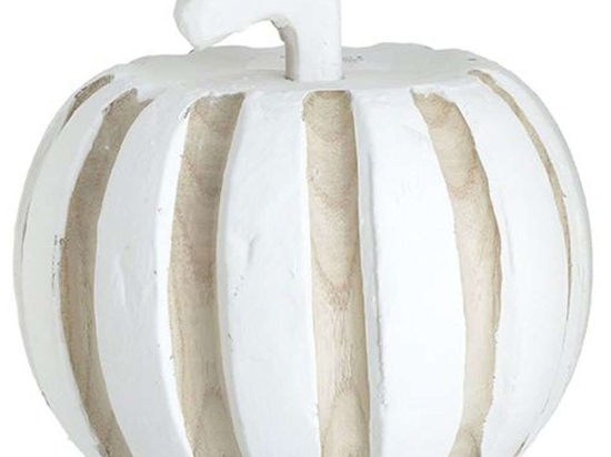 Διακοσμητική Κολοκύθα 3-70-804-0060 Φ16x20cm Natural-White Inart Ξύλο