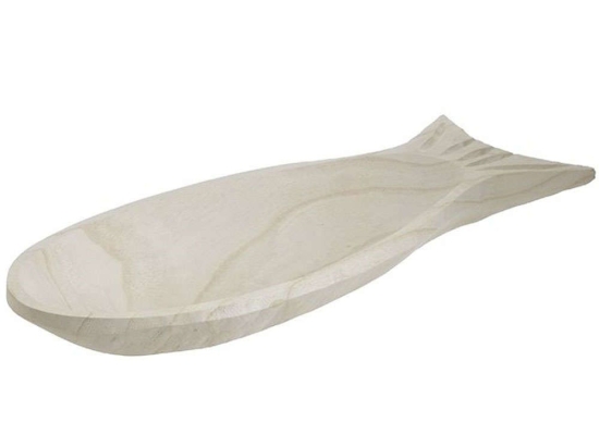 Διακοσμητική Πιατέλα Ψάρι 3-70-804-0054 44x18x5cm Beige Inart Ξύλο