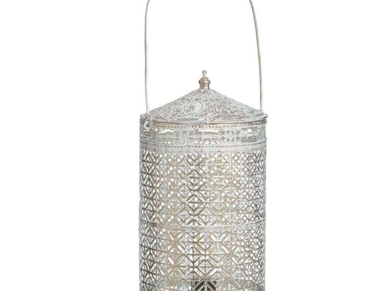 Φανάρι Led 3-70-912-0206 Φ15x23cm White-Bronze Inart Μέταλλο