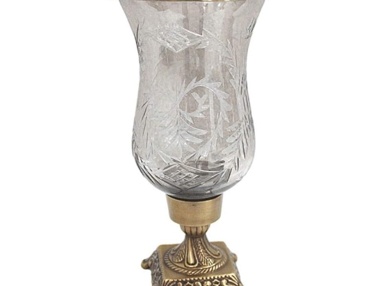 Κηροπήγιο 3-70-124-0089 13x27 Gold-Clear Inart Μέταλλο