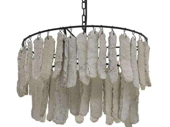 Φωτιστικό Οροφής Paper Pulp 3-10-756-0003 Φ45x30/130cm 1xE27 Ivory Inart