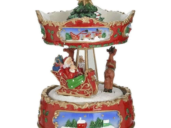 Καρουζέλ Κουρδιστό Με Κίνηση/Μουσική Xmas 2-70-305-0136 12x12x17cm Multi Inart