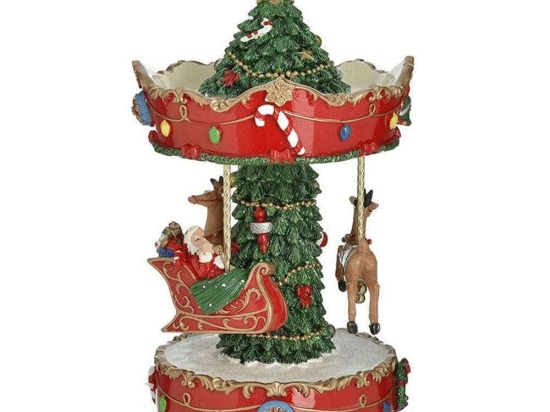 Καρουζέλ Κουρδιστό Με Κίνηση/Μουσική Xmas 2-70-305-0137 14x14x25cm Multi Inart