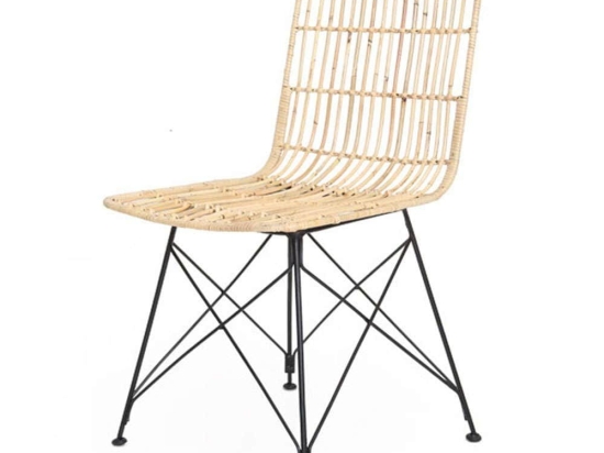 Καρέκλα Τραπεζαρίας KM 0300037 Natural (45x55x85) Soulworks Rattan, Μέταλλο